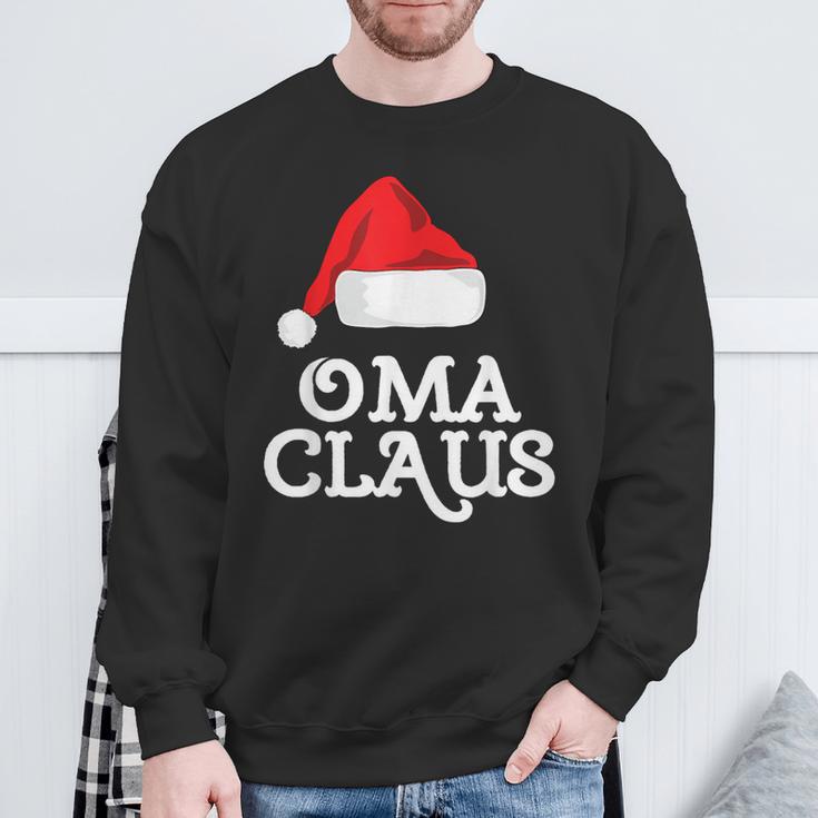 Family Oma Claus Christmas Santa's Hat Pajama Matching Sweatshirt Gifts for Old Men