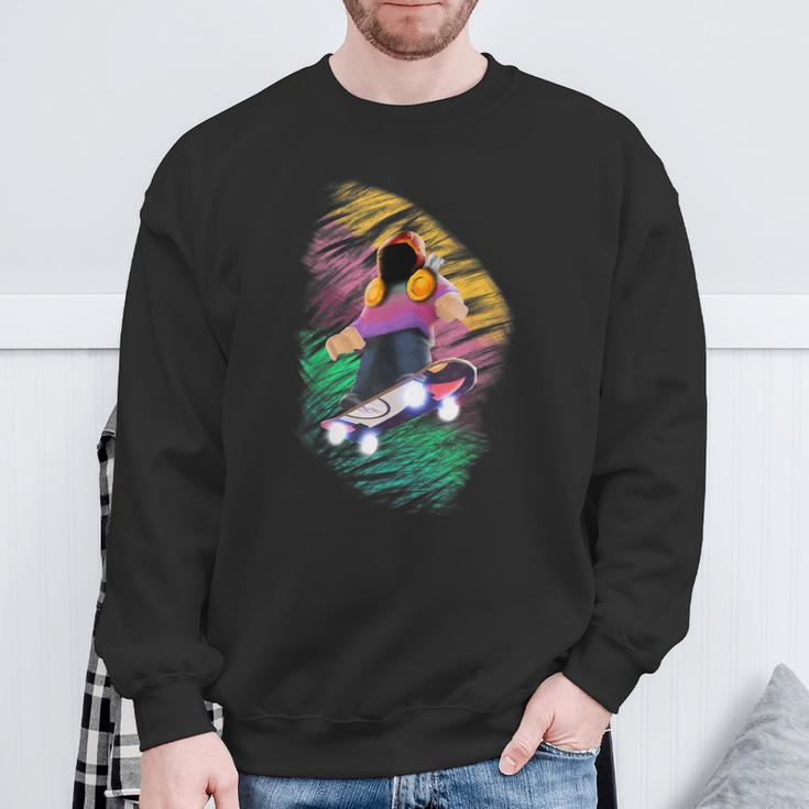 Farbenfrohes Abstraktes Kunst-Print Sweatshirt in Schwarz Geschenke für alte Männer
