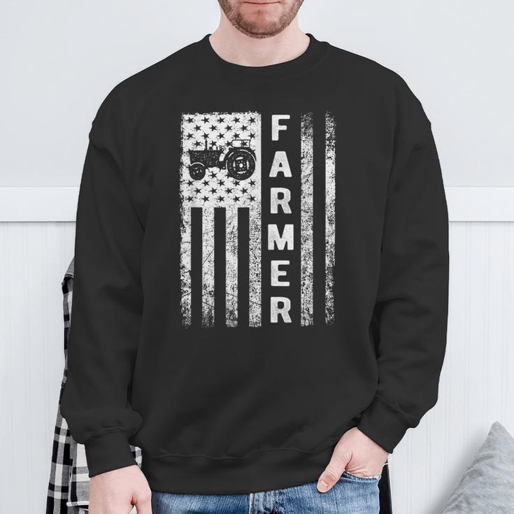 Farmer Flag Usa Flag Farmer Outfit For Farmer Sweatshirt Gifts for Old Men