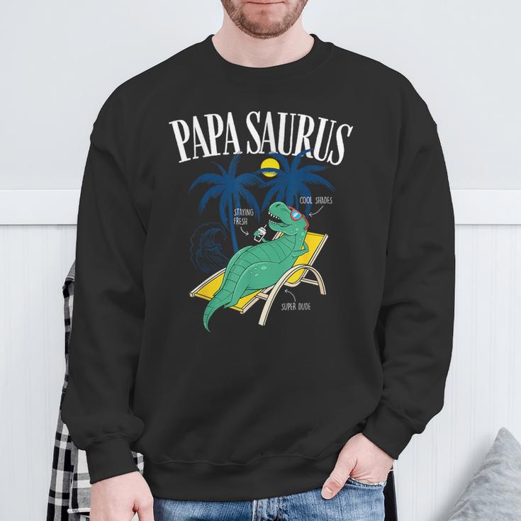 Father's Day Papasaurus T-Rex Dinosaur Papasaurus Sweatshirt Gifts for Old Men