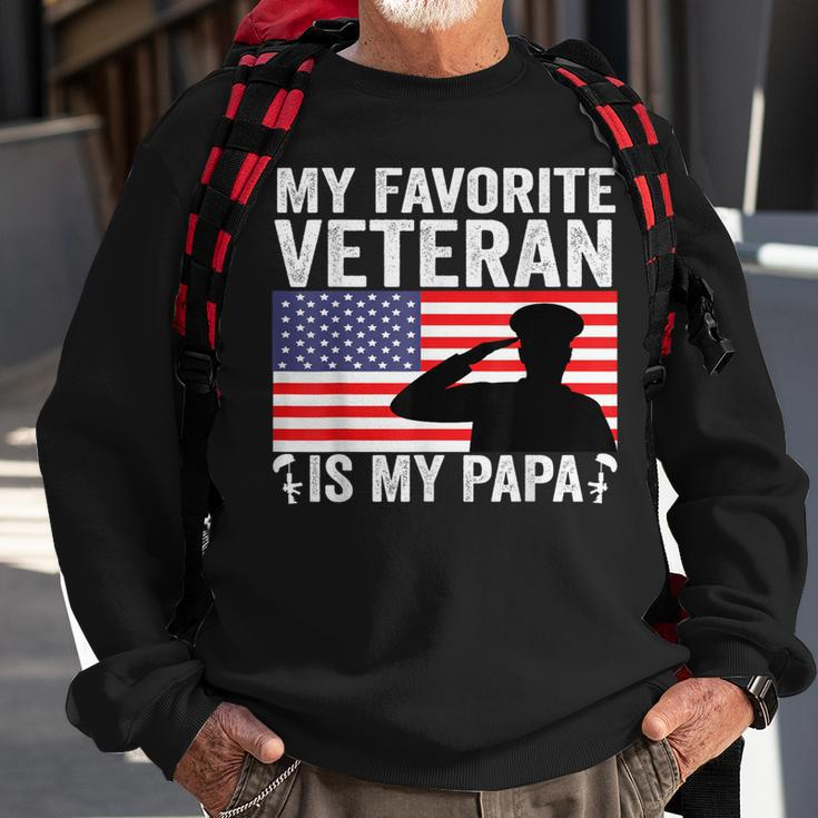 My Favorite Veteran Is My Papa Us Flag Father Veterans Sweatshirt Gifts for Old Men