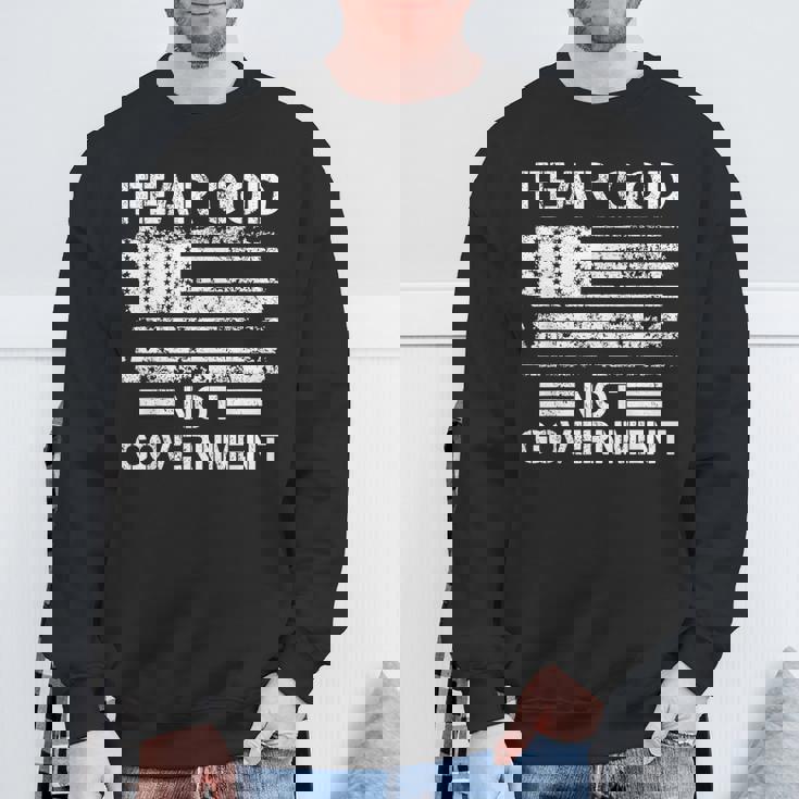 Fear God Not Government American Flag Sweatshirt Gifts for Old Men