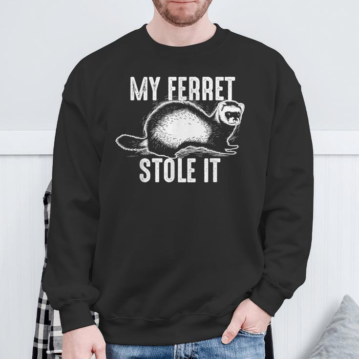 My Ferret Stole It Cute Polecat Lovers Sweatshirt Gifts for Old Men