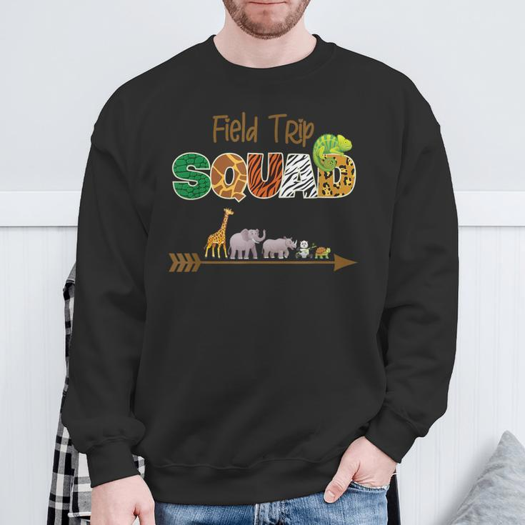 Field Trip Squad Jungle Safari Animal Matching Family Team Sweatshirt Gifts for Old Men