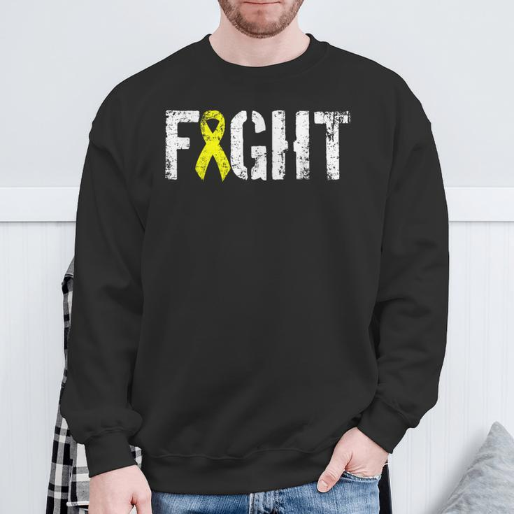 Fight CancerBone Cancer Awareness Yellow Ribbon Sweatshirt Gifts for Old Men