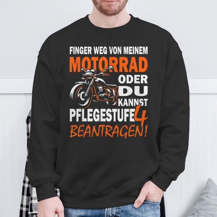 Finger Weg Von Mein Motorrad Motorcycle Rider & Biker S Sweatshirt Geschenke für alte Männer