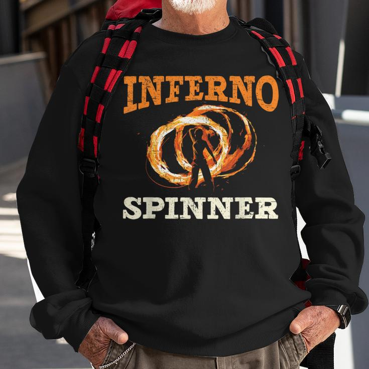 Fire Poi Spinning Street Performance Fire Spinner Sweatshirt Gifts for Old Men