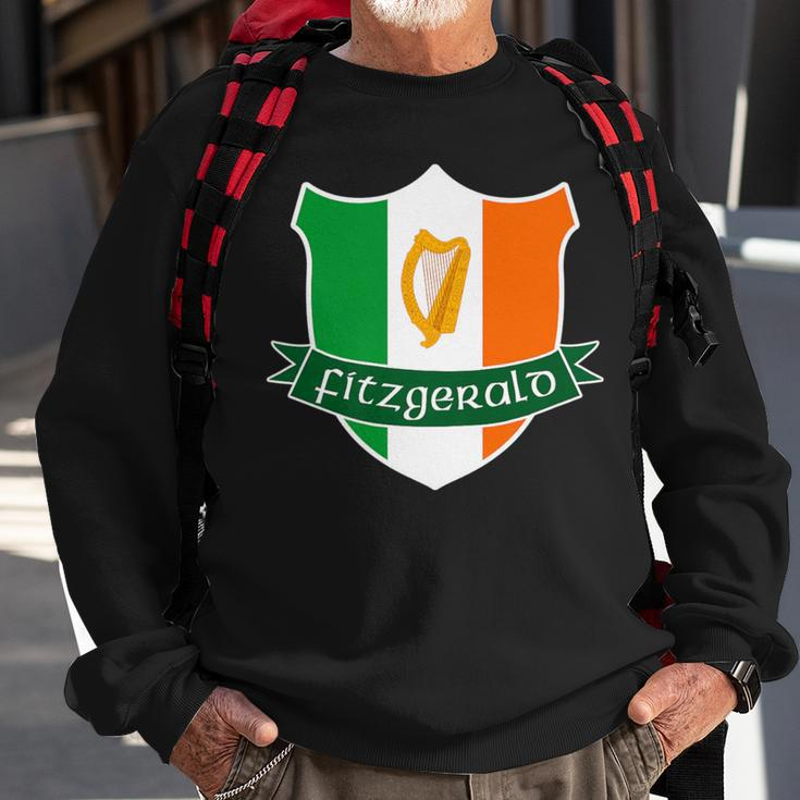 Fitzgerald Irish Family Name Ireland Flag Harp Sweatshirt Gifts for Old Men