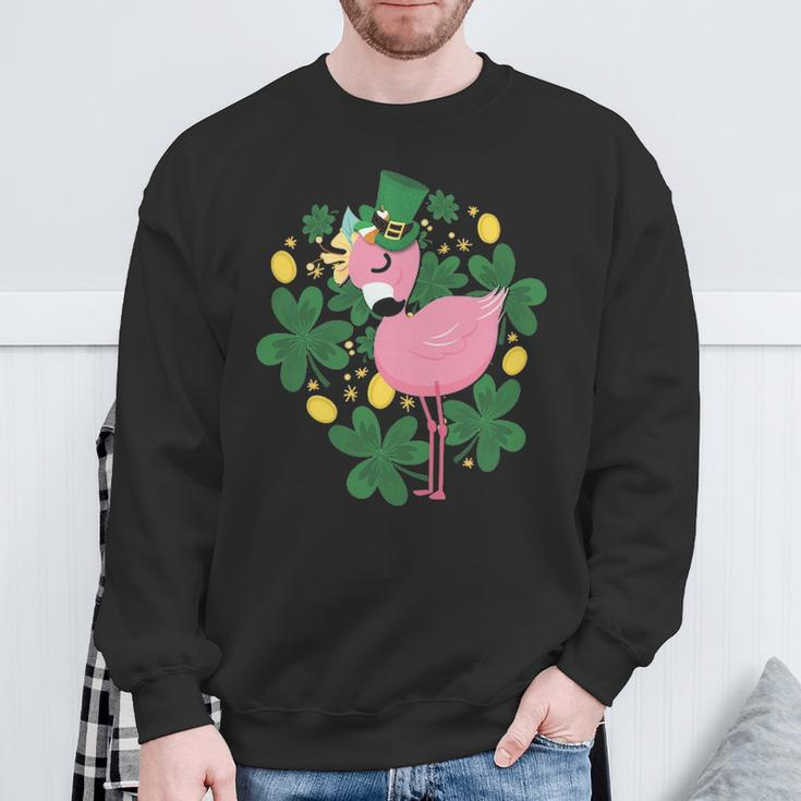 Flamingo St Patrick Day Pink Bird Lover Sweatshirt Gifts for Old Men