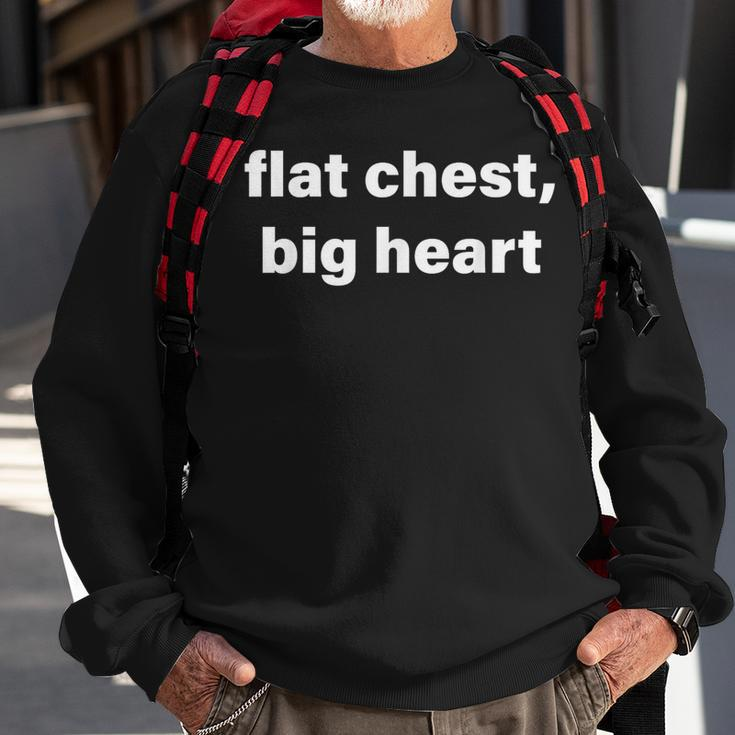 Flat Chest Big Heart Sweatshirt Gifts for Old Men