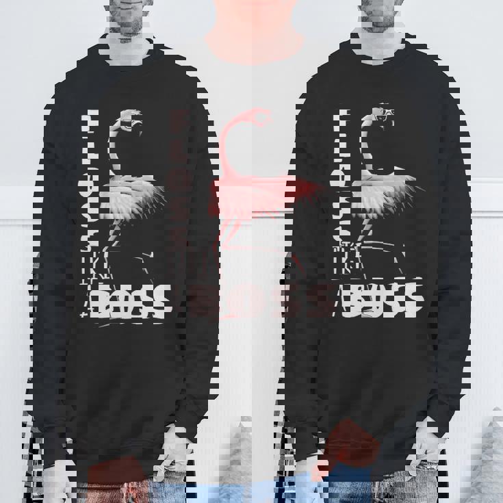 Floss Like A Boss Flamingo Flossing Bird Sweatshirt Gifts for Old Men