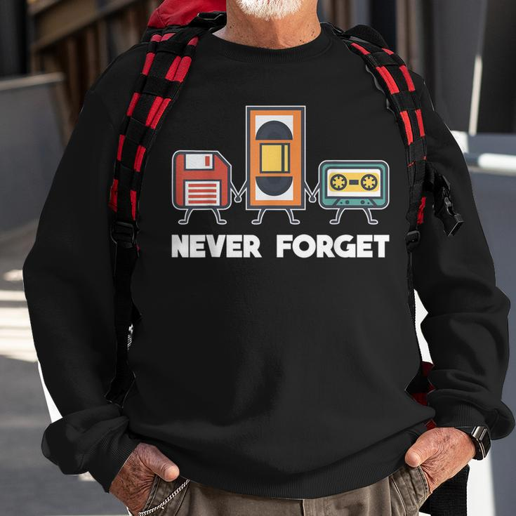 Never Forget Retro 90S Technology Music Throwback Sweatshirt Gifts for Old Men