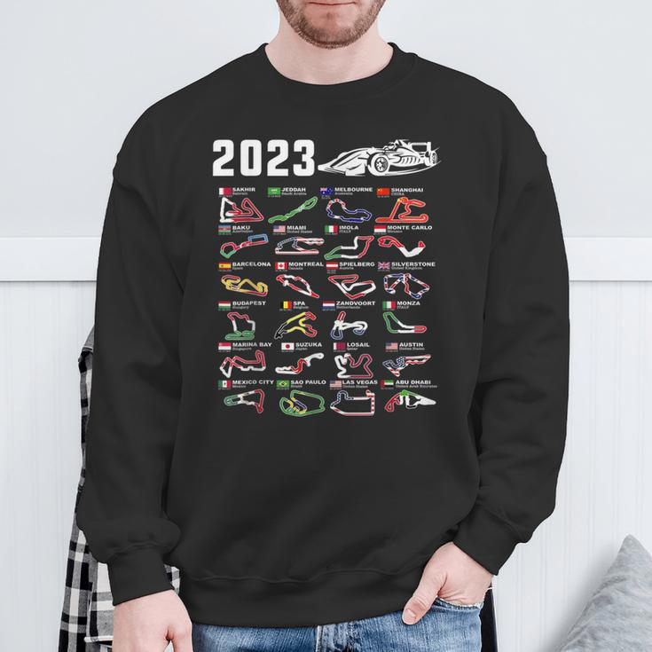 Formula 1 2023 Calendar For Racing Car Fan Sweatshirt Geschenke für alte Männer
