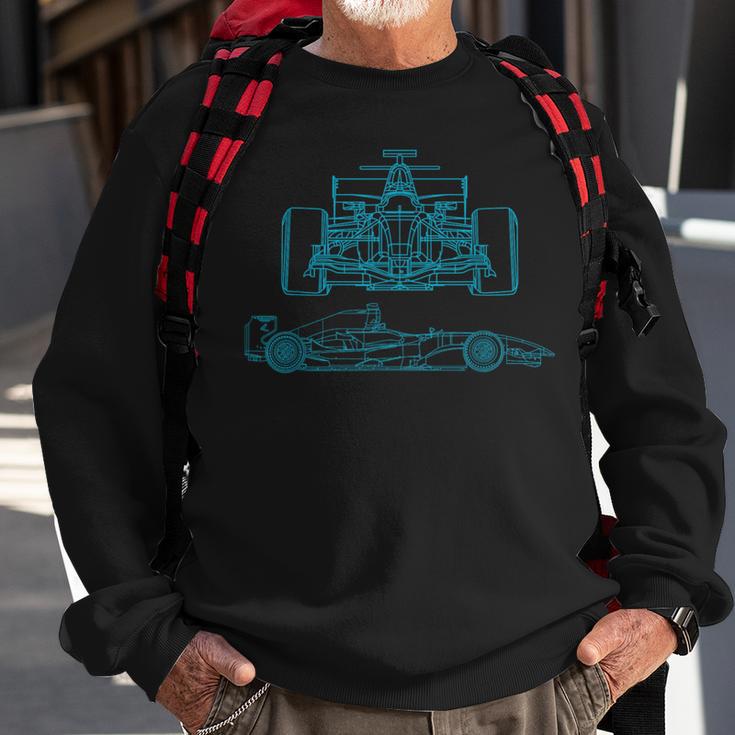 Sweatshirt Back Racing Graphics Formula Racecar Schematic Race Car Driver Formula Racing Sweatshirt ...