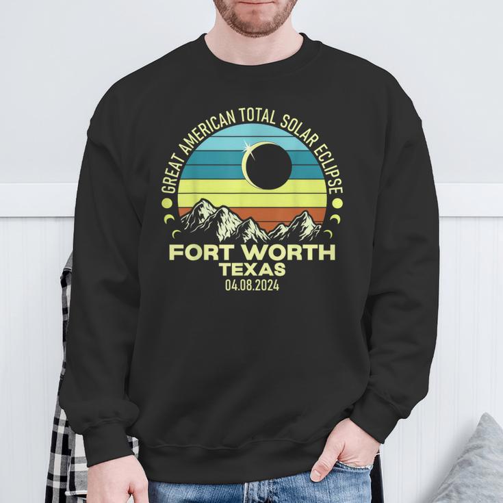 Fort Worth Texas Total Solar Eclipse 2024 Sweatshirt Gifts for Old Men