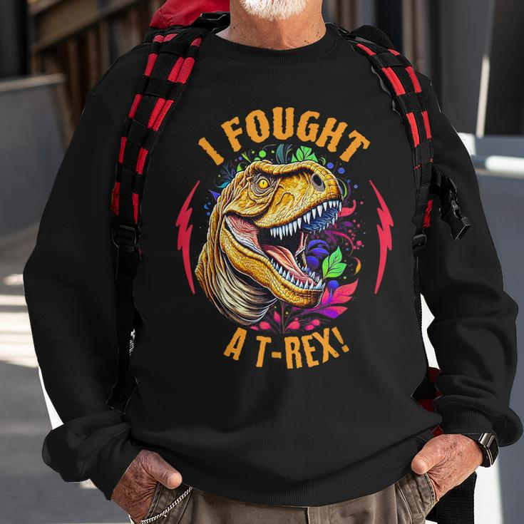 I Fought A T-Rex Injury And Injured Surgery Recovery Sweatshirt Gifts for Old Men