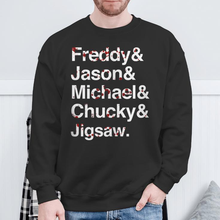 Freddy Jason Michael Horror Film Character List Sweatshirt Gifts for Old Men