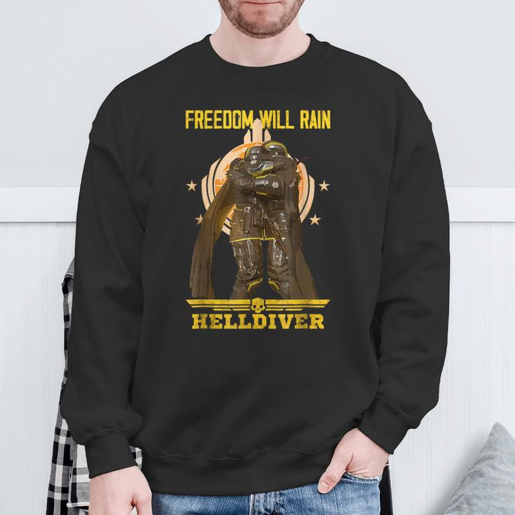 Freedom Will Rain Hell Of Diver Lovers Outfit Sweatshirt Gifts for Old Men