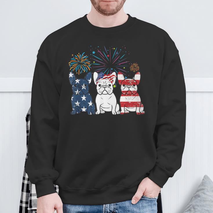 French Bulldog American Flag 4Th Of July Independence Day Sweatshirt Gifts for Old Men