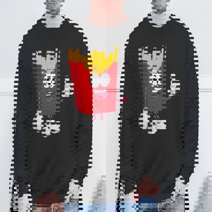 French Fries Ketchup Fast Food Lover Fancy Dress Costume Sweatshirt Gifts for Old Men