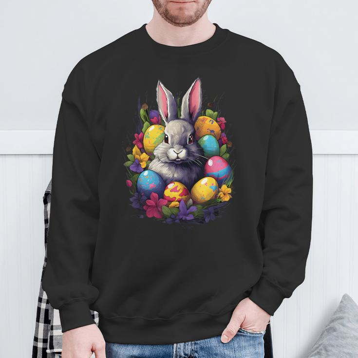 Frühling Ostern Karnickel Süßes Kaninchen Osterhase Motive Sweatshirt Geschenke für alte Männer