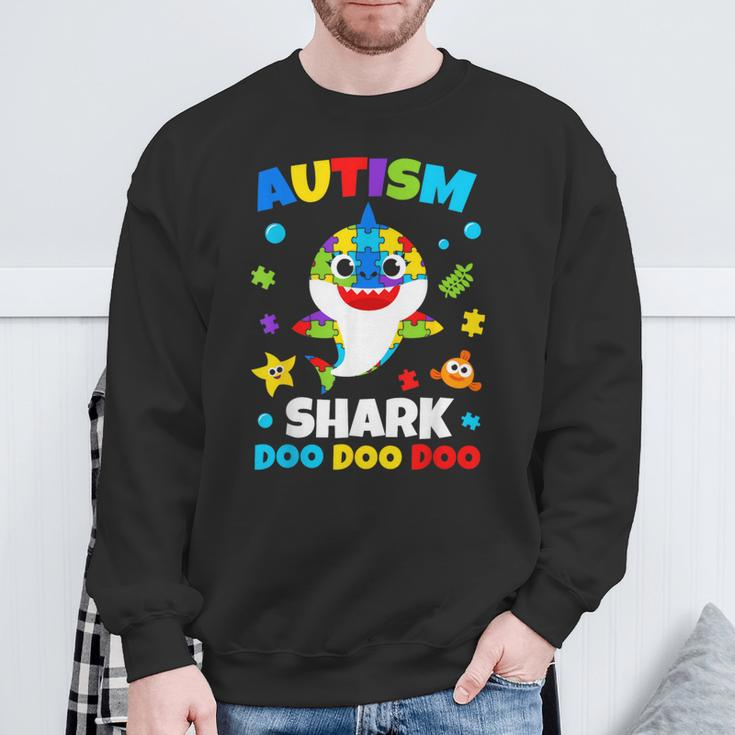 Autism Shark Puzzle Awareness Day Cute For Boys Girls Sweatshirt Gifts for Old Men