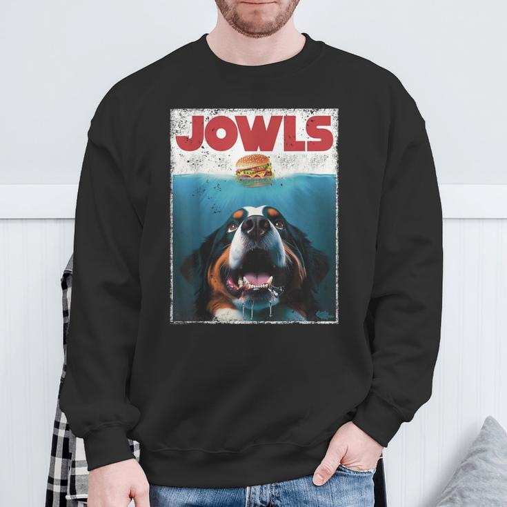 Berner Jowls Burger Bernese Mountain Dog Mom Dog Dad Sweatshirt Gifts for Old Men