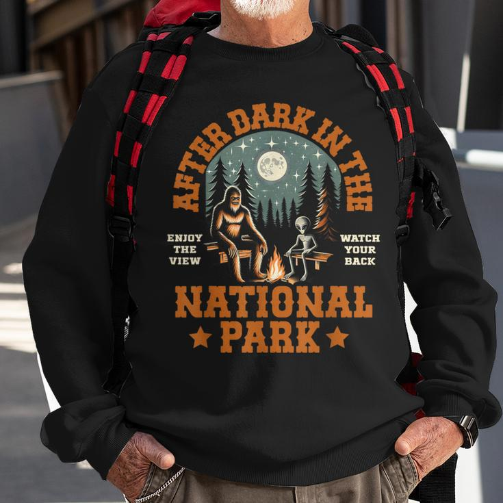 Bigfoot Sasquatch Alien National Park Sweatshirt Gifts for Old Men