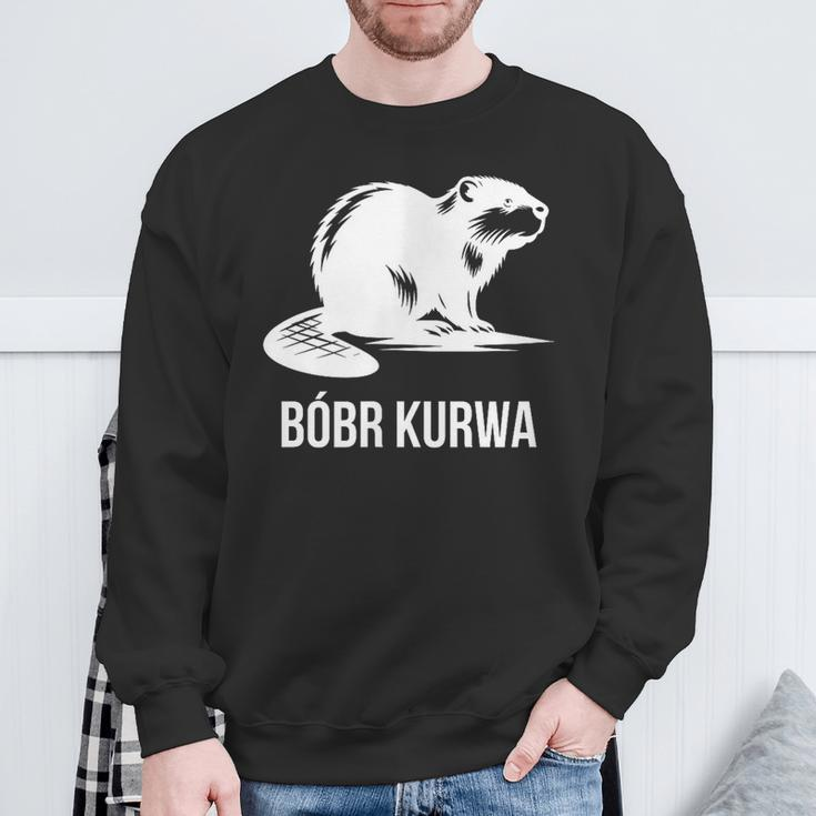 Bober Bóbr Kurwa Polish Internet Meme Beaver Sweatshirt Geschenke für alte Männer
