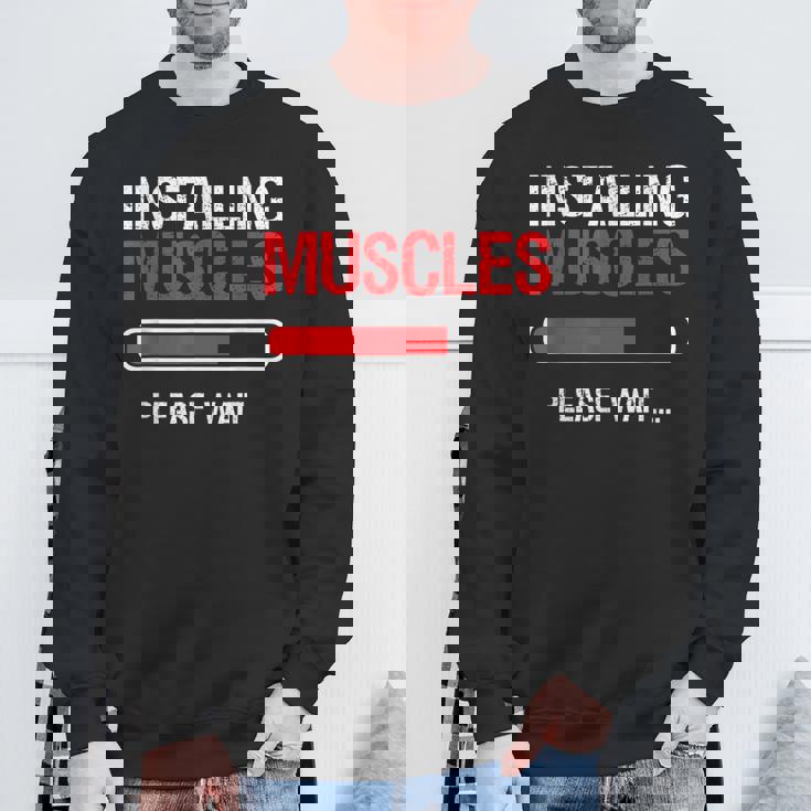 Bodybuilding Weightlifting Installing Muscle Sweatshirt Gifts for Old Men