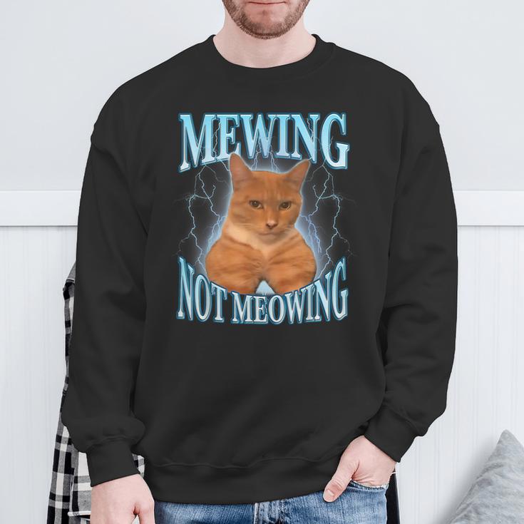 Cat Meme With Mewing Not Meowing Sweatshirt | Seseable UK