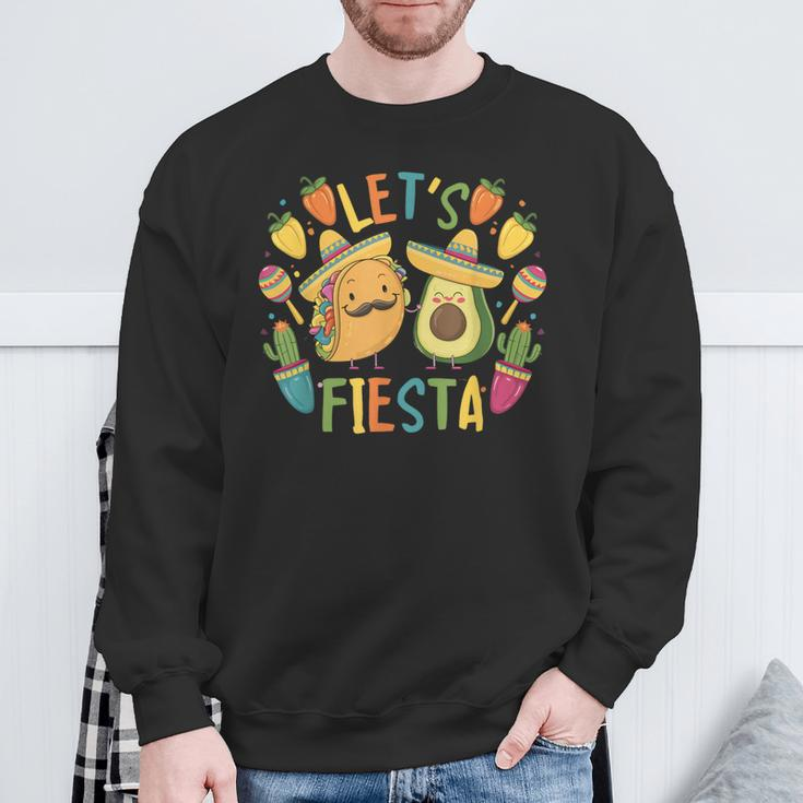 Cinco De Mayo Taco Avocado Mexican Party Let's Fiesta Sweatshirt Gifts for Old Men