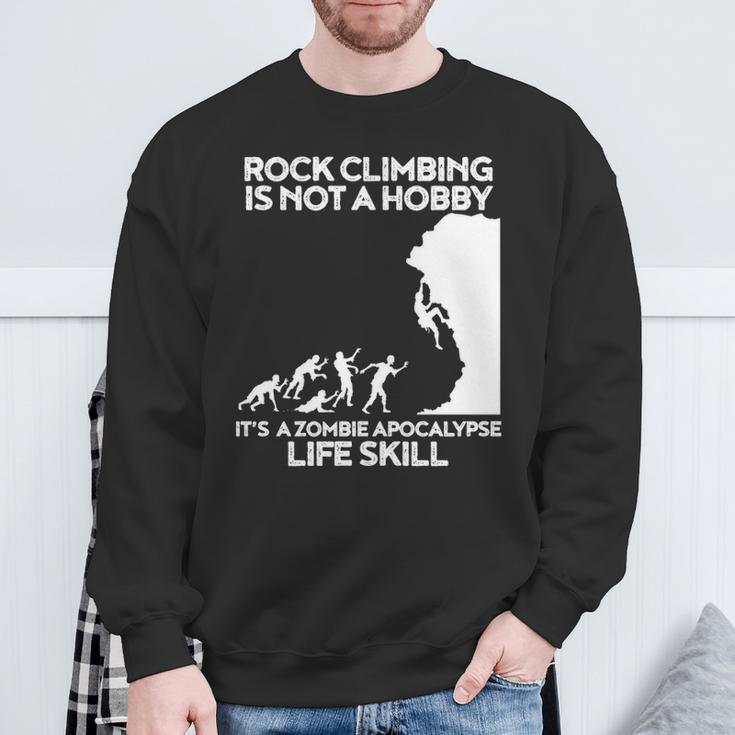 Climbing Zombie Escape Rock Climber Sweatshirt Gifts for Old Men