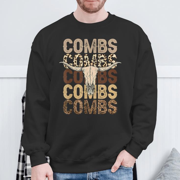 Combs Country Music Western Cow Skull Cowboy Sweatshirt Gifts for Old Men