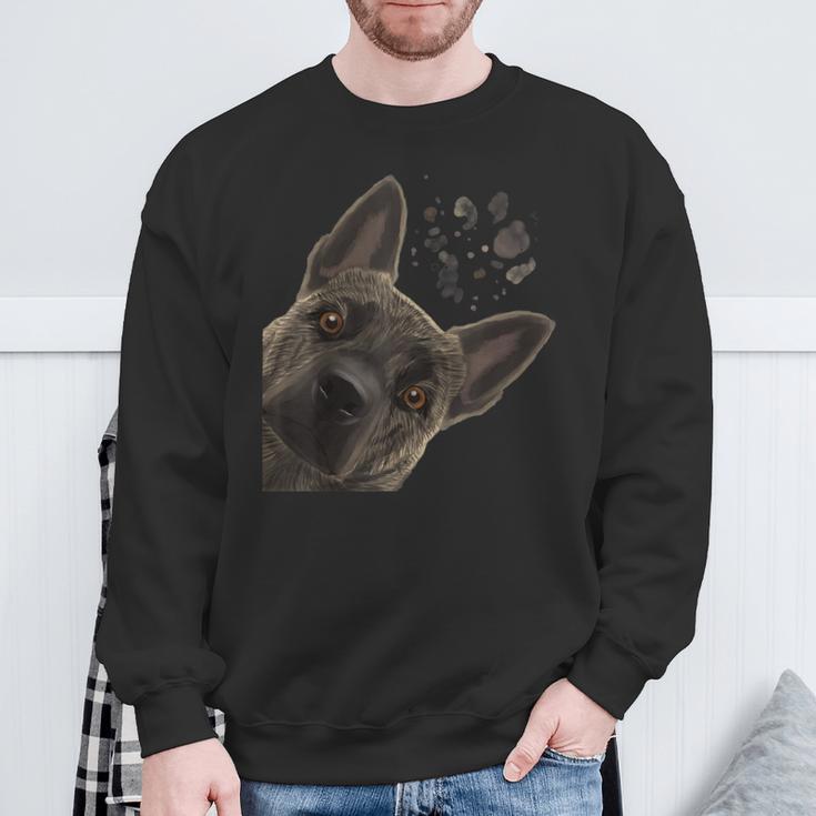 Curious Dog Dutch Shepherd Sweatshirt Gifts for Old Men