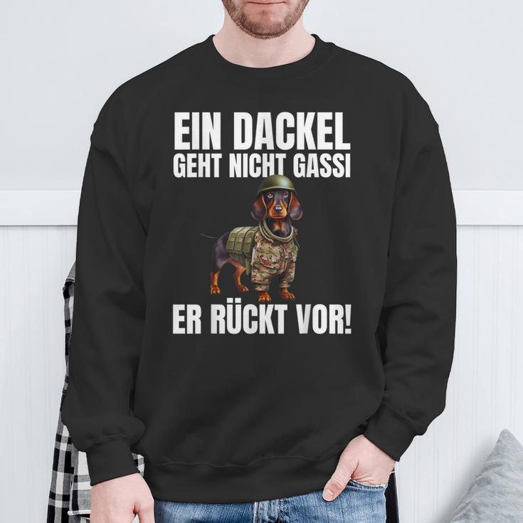 Dachshund Ein Dackel Geht Nicht Gassi Er Rücktor Sweatshirt Geschenke für alte Männer