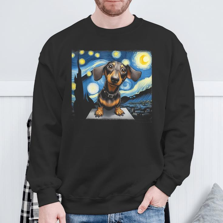 Dachshunds Sausage Dogs In A Starry Night Sweatshirt Gifts for Old Men