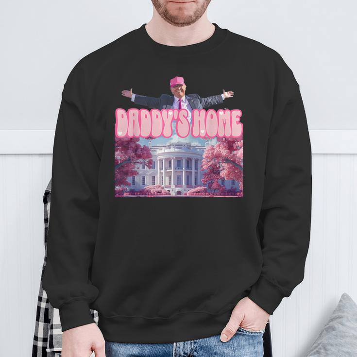 Daddy's Home Trump Pink 2024 Take America Back 2024 Sweatshirt Gifts for Old Men