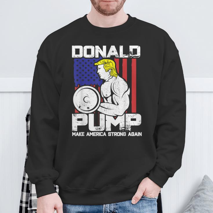 Donald Trump Weight Lifting Workout Gym Sweatshirt Gifts for Old Men