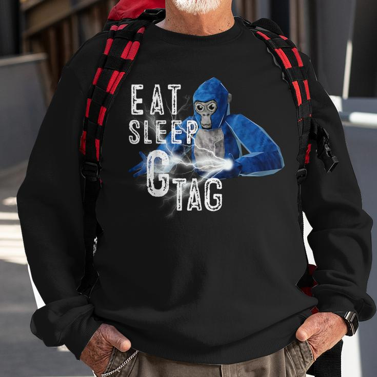 Eat Sleep Gorilla Decorations Monke Tag Vr Game Sweatshirt Gifts for Old Men