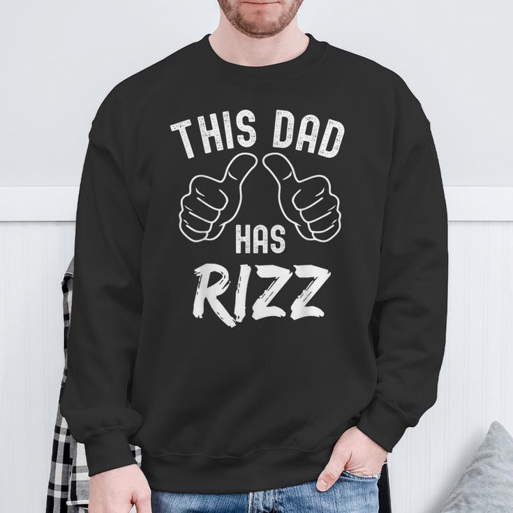 Fathers Day This Dad Has Rizz Viral Internet Meme Pun Sweatshirt Gifts for Old Men