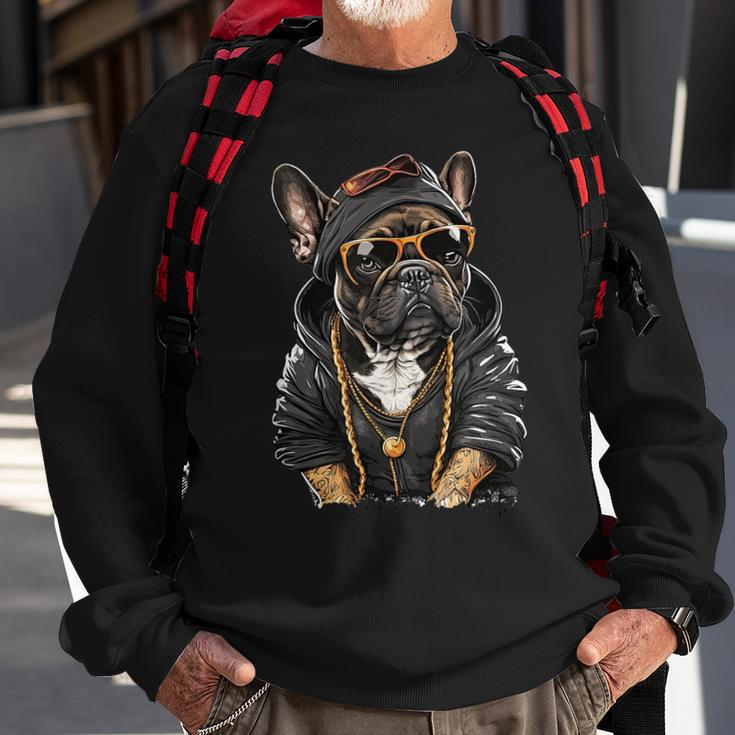 French Bulldog Frenchie Rap Hip Hop R&B Sweatshirt Gifts for Old Men