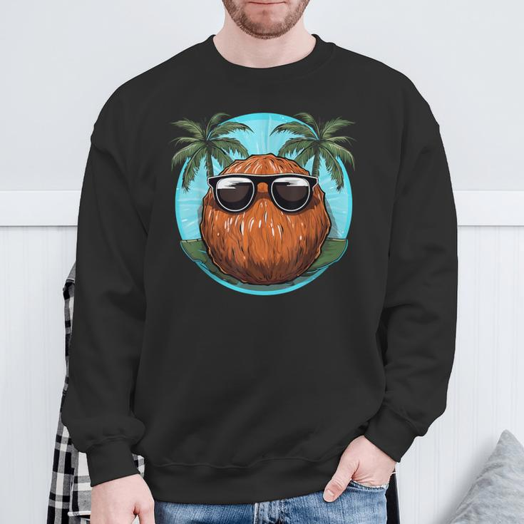 Holiday Coconut With Sunglasses For Coco Fruits Fans Sweatshirt Gifts for Old Men