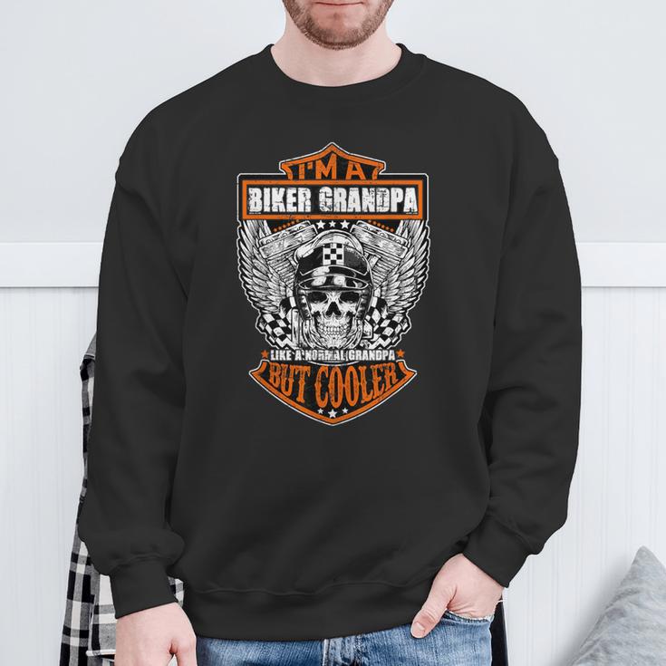 Ich Bin Ein Biker Opa Wie Ein Normal Opa Aber Cool S Sweatshirt Geschenke für alte Männer