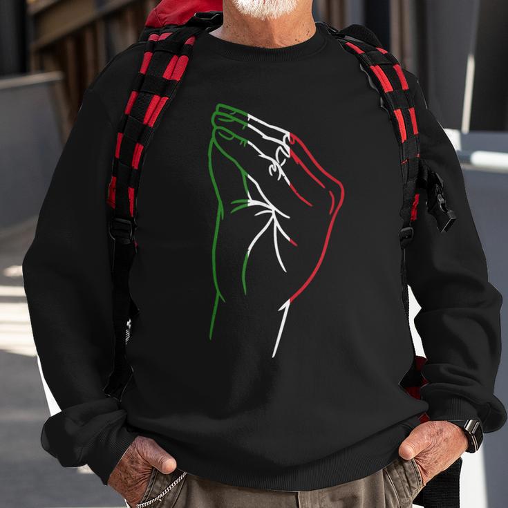 Italian Hand Gesture Italian Flag Italy Italia Sweatshirt Gifts for Old Men