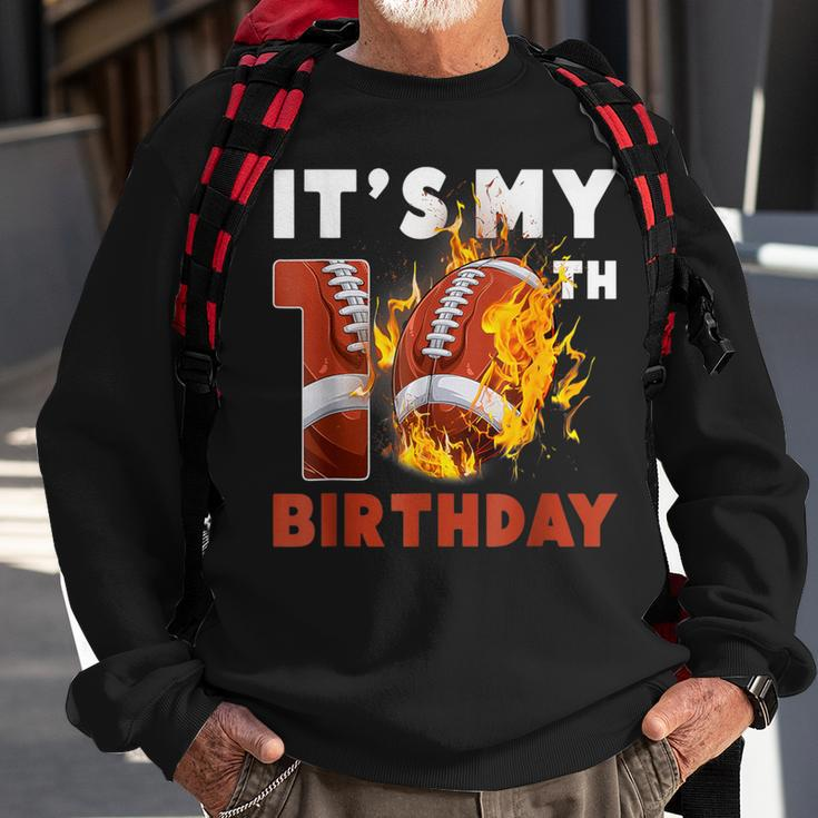 It's My 10Th Birthday 10 Years Old Football Ball Boys Sweatshirt Gifts for Old Men