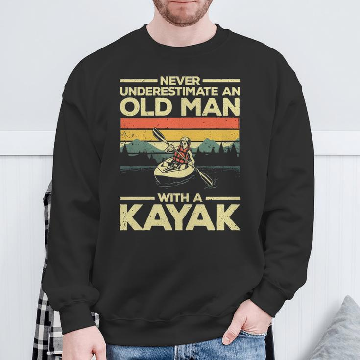 Kayaking For Men Grandpa Kayaker Kayak Lovers Sweatshirt Gifts for Old Men
