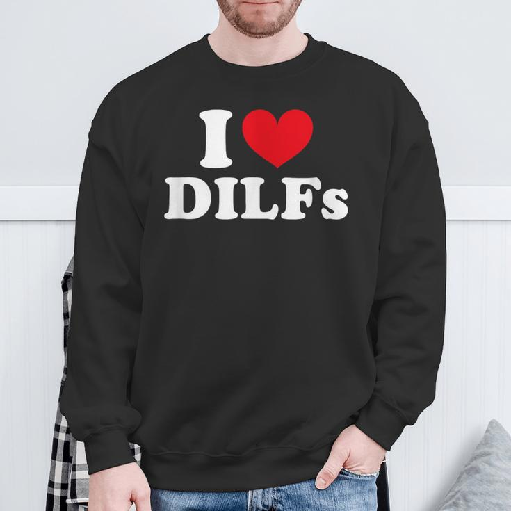 I Love Dilfs I Heart Dilfs Red Heart Sweatshirt Geschenke für alte Männer