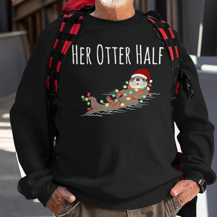 Matching Couple His And Her Otter Half Ugly Christmas Sweatshirt Gifts for Old Men