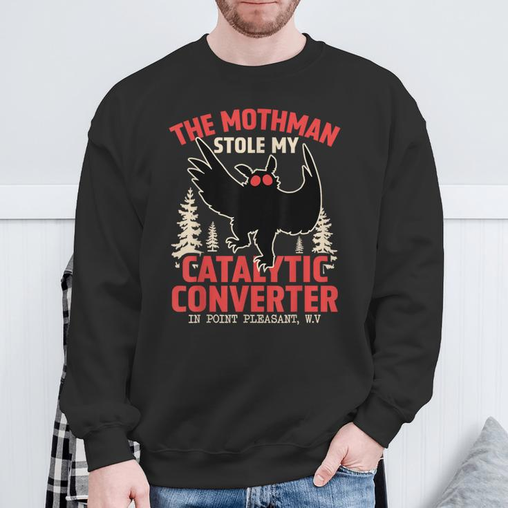 Mothman Stole My Catalytic Converter Mothman Cryptid Sweatshirt Gifts for Old Men